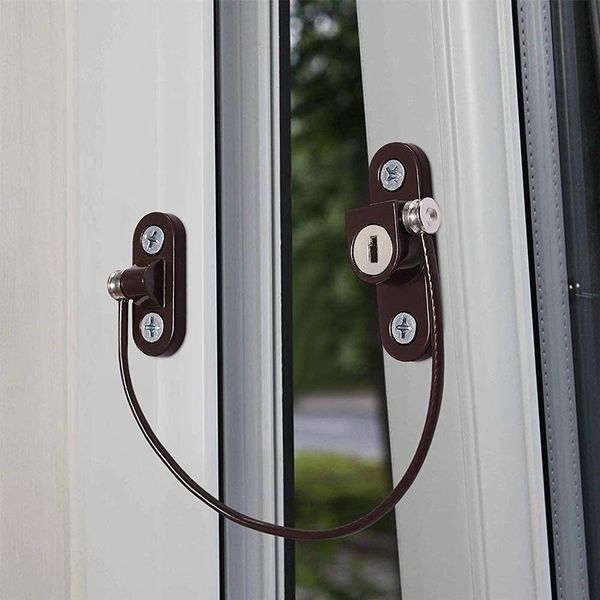 

window safety locks lockable cable restrictor for sliding door child security guard with key carriers, slings & backpacks