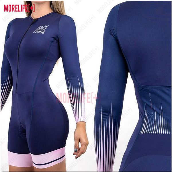 

racing sets mlc monos mujer triathlon women's cycling jumpsuit jersey long sleeve breathable suit mtb clothing, Black;blue