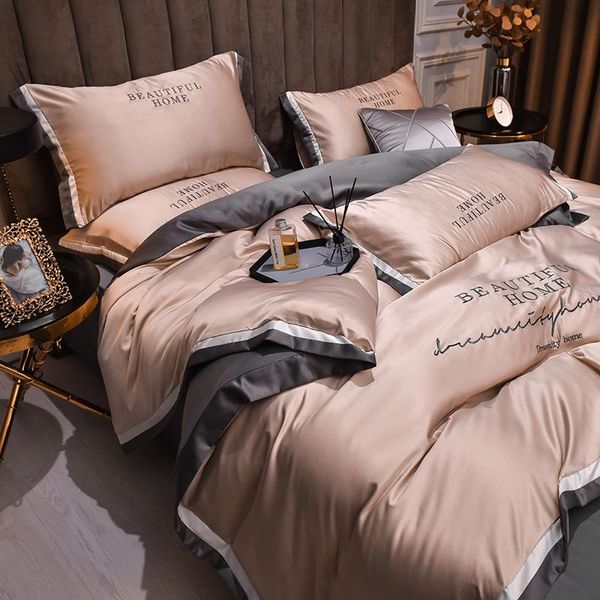 

summer bedding 4pcs bedroom  bed cover set polyester comfortable size quilt pillowcase sets