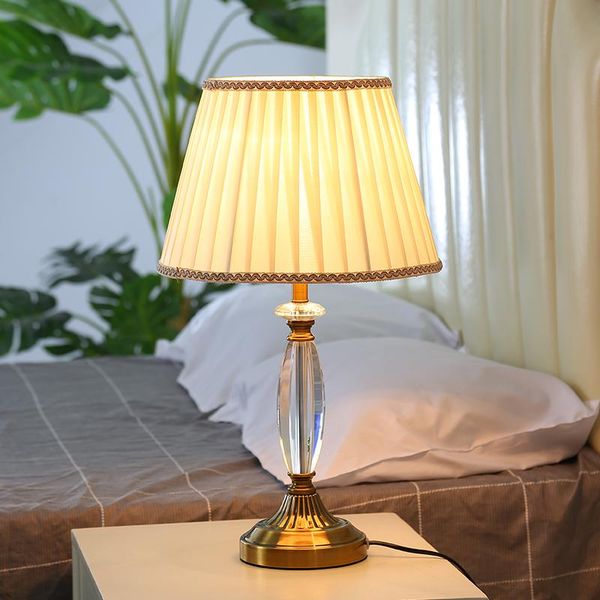

table lamps european simple modern crystal lamp for living room study bedroom bedside light luxury romantic home decoration night