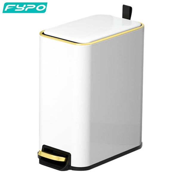 

waste bins fypo stainless steel pedal trash can household narrow metal garbage bin with lid for kitchen living room bathroom bags