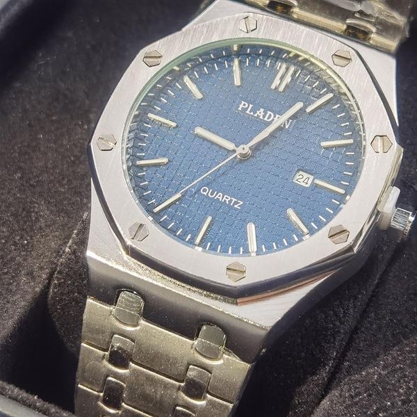 

wristwatches pladen drop platinum man watches business men quartz watch calendar luminous stainless steel relÃ³gio masculino, Slivery;brown