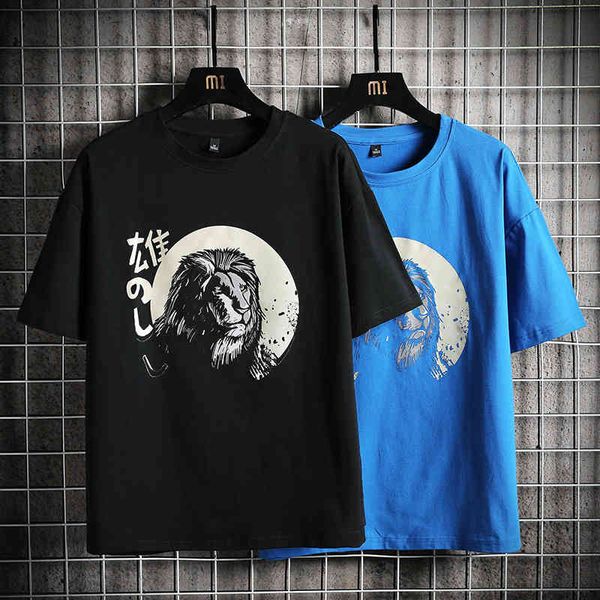 

men's t-shirts harajuku t shirt men hip hop t-shirt stone lion streetwear summer tshirts short sleeve cotton hipster 8jxm, White;black