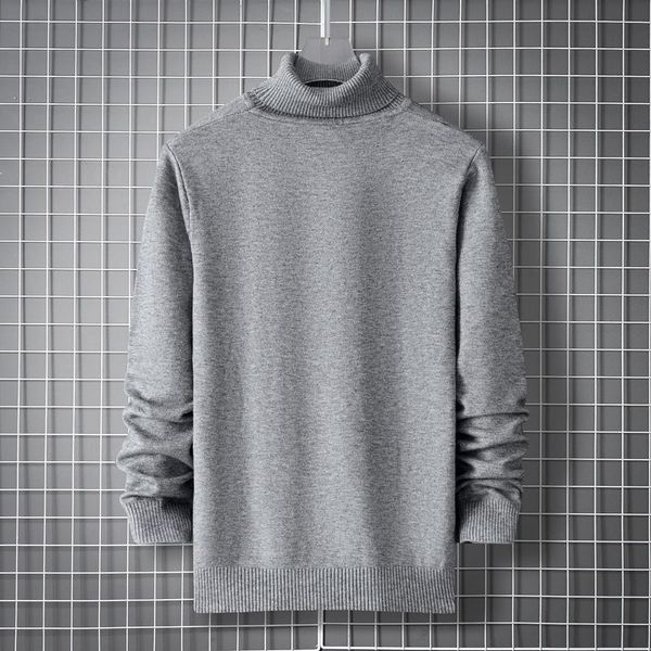 

men's sweaters 2021 winter men casual turtleneck long sleeve knitted slim sweater male solid color harajuku pullover, White;black