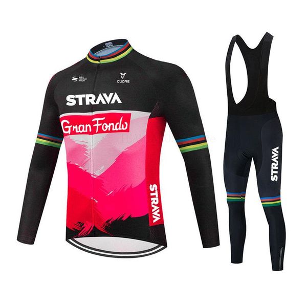 

strava pro cycling jersey set long sleeve mountain bike clothes wear men racing bicycle clothing ropa sets, Black;blue
