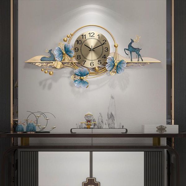 

wall clocks creative light luxury clock modern design living room dining home decor decoration watches metal