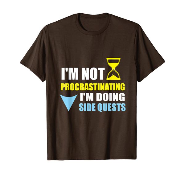 

i'm not procrastinating i'm doing side quests funny t-shirt, White;black