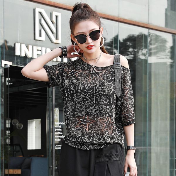 

fashion t shirt for women brand short sleeve summer 2021 temperament pullover print top, White