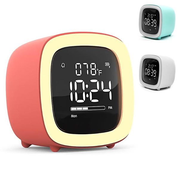 

other clocks & accessories cute led digital alarm clock rechargeable night light temperature snooze loud buzzer desk