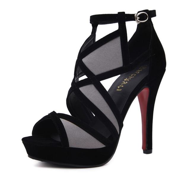 

sandals women high-heeled ladies summer thin high heels fashion lady party stilettos shoes simple pumps plus size, Black