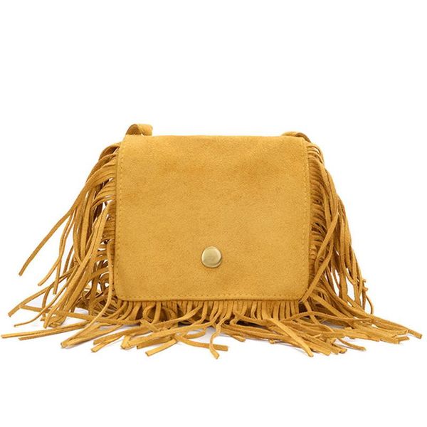 

tassel messenger bag children girl handbag, Black