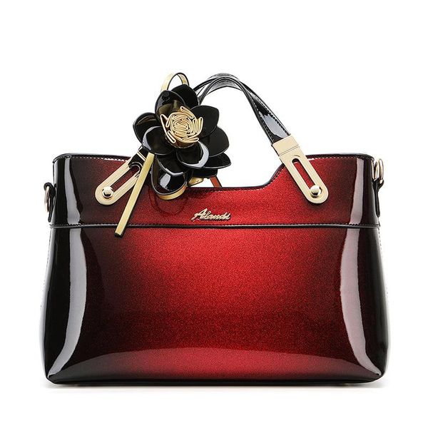 

evening bags 2021 fashion high-quality patent leather flower accessories large-capacity shell handbag all-match shoulder crossbody bag cc