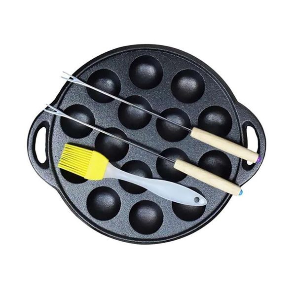 

pans 1 set of casting iron pan frying thick pot meatball for restaurant kitchen practical snail