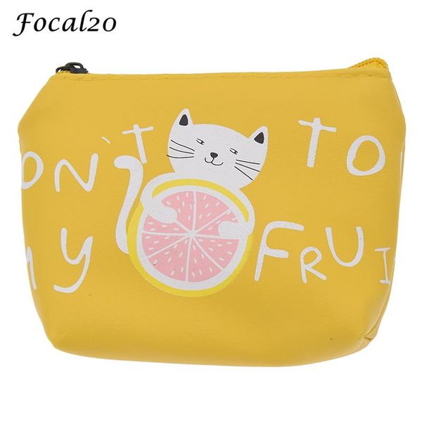 

coin purses focal20 cute pu leather cartoon cat print purse zero wallet women zipper mini kawaii money holder key, Red;black