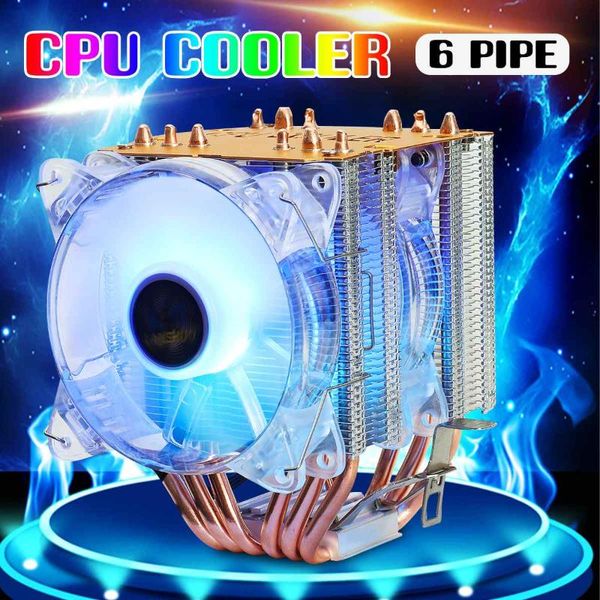 Heatpipes RGB Refrigerador Fan 3Pin CPU PC Computer Fãs de Refrigeração Silent Silent Weatsink Radiador para Intel LGA775 / 115X 1366AMED Refrigeração