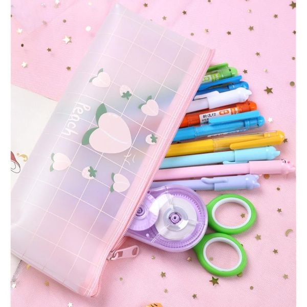 

pencil bags w89c travel cosmetic bag office staionery storage soft pu holder 9.05x3.38x1.7in for women men
