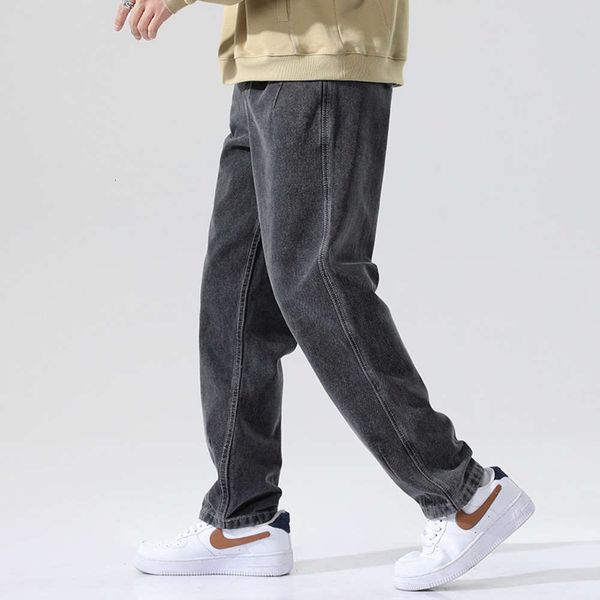 

streetwear jeans casual fashion jogger broek grey vintage classic cargo men hiphop wipe pipe for gay, Blue