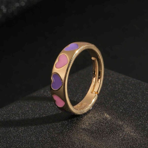 

ring luxury men/women ring fashion hand jewelry oil dripping love small fresh french small open end women's, Silver