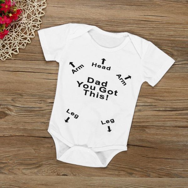 

rompers baby girl summer clothes jumpsuit for girls dad you got this printing boy short sleeve bodysuits onesie toddler, Blue