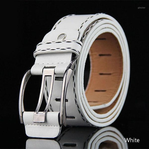 

belts men' pu leather belt solid pattern luxury designer male wide faux ancient silver color metal buckle1, Black;brown