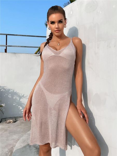

women's swimwear 2021 bikini set cover up hollow out beachwear knit sun protection clothing outdoor bathing suit 3 color, White;black