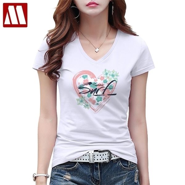 

new fashion summer t-shirt women clothing colorful flower heart print female t shirts lady short sleeve harajuku tee shirt 210324, White