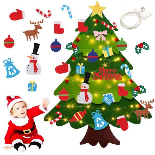 

christmas decorations diy felt tree with led light year kids gift toys door wall hanging ornaments decoration for home navidad