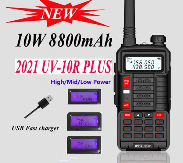 

pcs baofeng uv-10r plus two way radio transmitter cb car communication equipment walkie talkie 25km long range