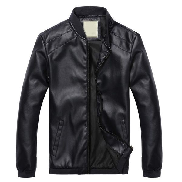 

men's fur & faux leather jacket men classic male pu coats motorcycle coat biker jackets brand clothing m-4xl, Black