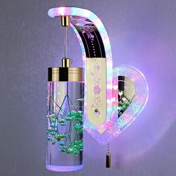 

bedroom bedside wall lamp el simple modern creative lighting flower amber led switch aisle lights for home lamps