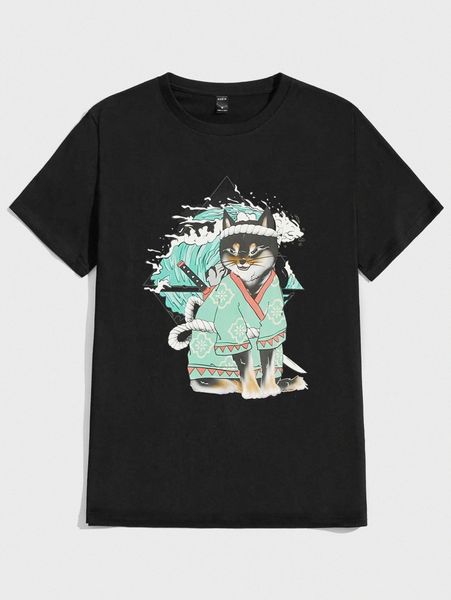 

men cartoon graphic tee f2jh#, White;black