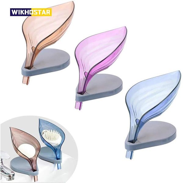 

soap dishes wikhostar bathroom holder leaf shape dish storage rack creative plate tray box