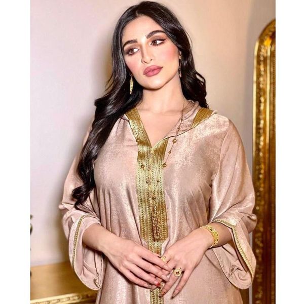 

dubai arabic muslim abaya dress for women fall 2021long sleeve robe moroccan kaftan hooded maxi turkish islamic jalabiya ethnic clothing, Red