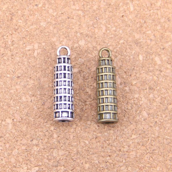 48pcs argento antico placcato bronzo torre pendente di pisa italia pendente di fascini fai da te collana braccialetto risultati del braccialetto 25 * 7mm