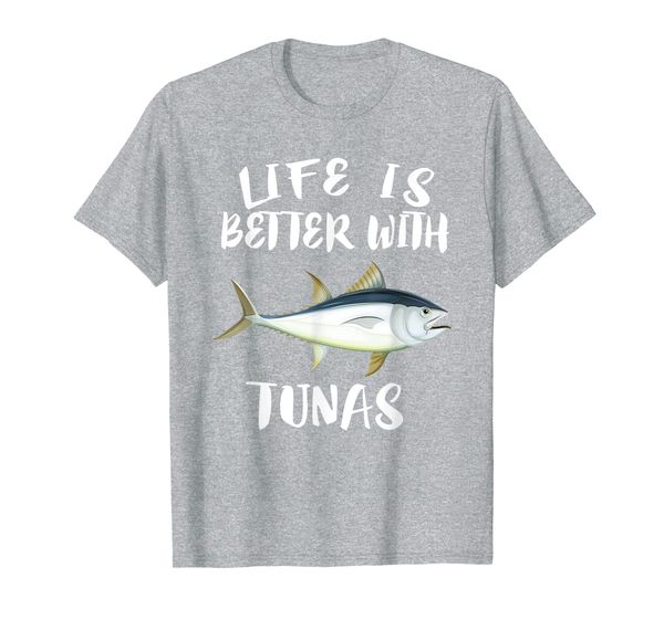 

life is better with tunas fish gift t-shirt, White;black