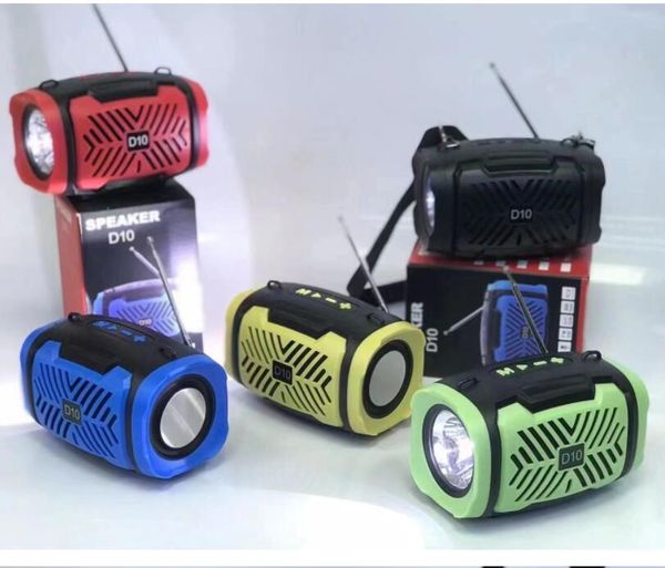 Alto-falante portátil com lanterna ao ar livre exterior fm rádio sem fio subwoofer criativo cinta pequeno estéreo 10m distância 1200mah azul preto amarelo verde