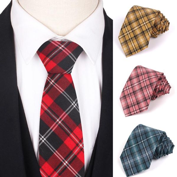 

neck ties skinny plaid men classic check necktie for wedding business girls boys suits tiecasual slim male gravatas, Blue;purple
