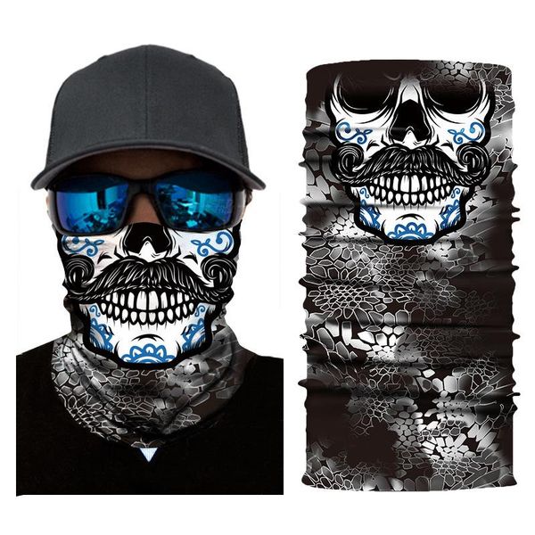 

cycling caps & masks summer cool printed half mask bandana face cover neck gaiter bike outdoor sport fishing ski hiking tube scarf men women, Black