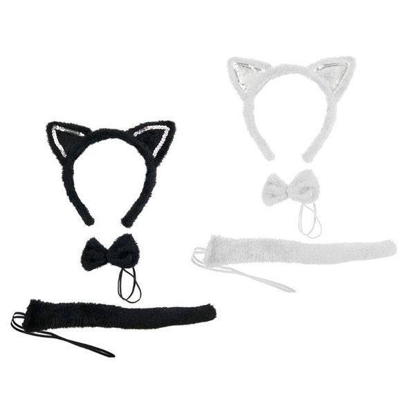 

other event & party supplies 3 pcs festival cat ear hair hoop tail tie set halloween christmas women girl headband costume cosplay headwear