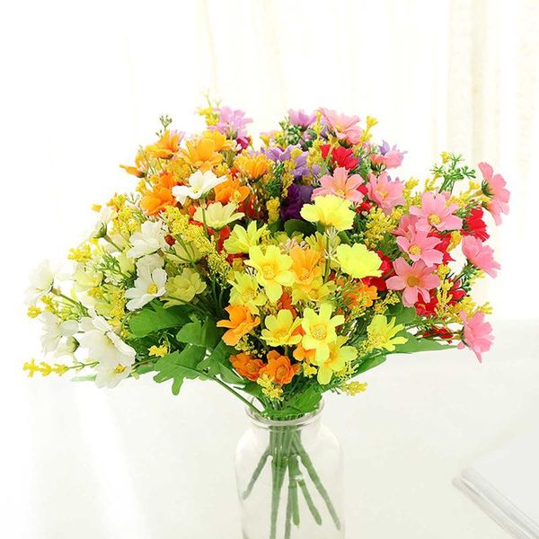 

decorative flowers & wreaths one bouquet 6 branch multicolor cute silk daisy artificial flower diy wedding home room table decorat