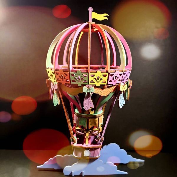 

air ballon model 3d wooden puzzle toys for children kids girls birthday gift
