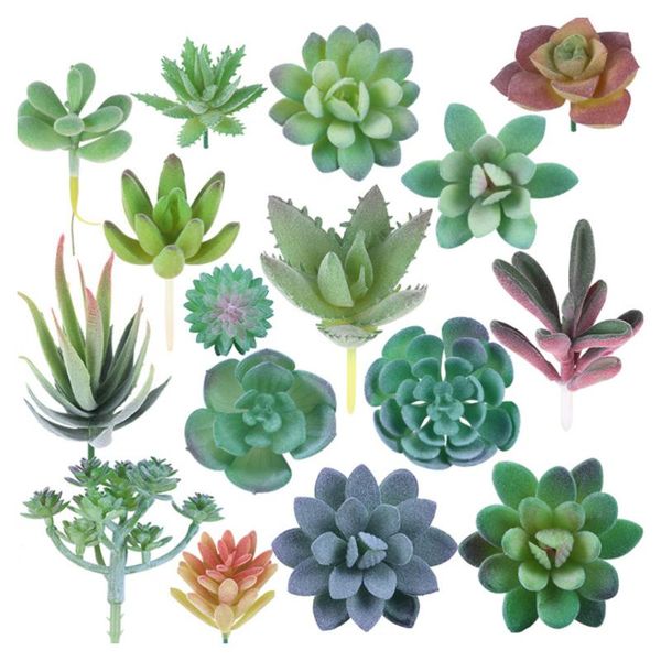 

decorative flowers & wreaths 16pcs faux bonsai fake succulent diy ornaments imitation plants
