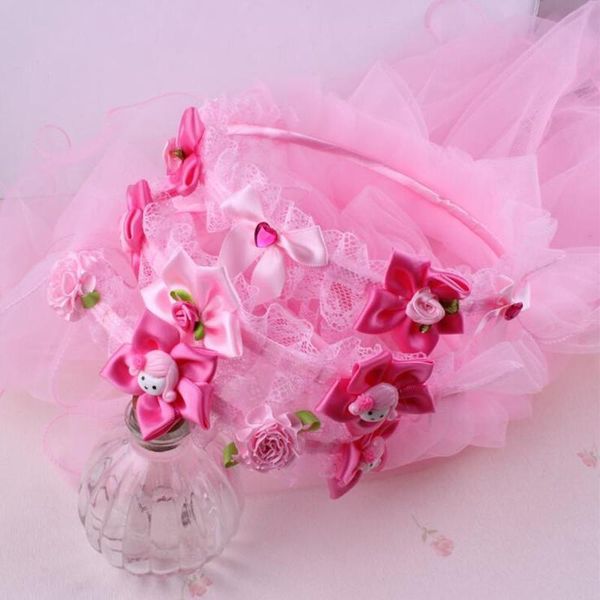 

hair accessories flower crown veil headband children kids child princess girls headwear wedding party favor dress decor halloween christmas, Slivery;white