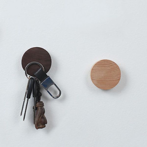 

hooks & rails wooden magnet keychain diy round stick wall decor living room bedroom magnetic hanging home organizer