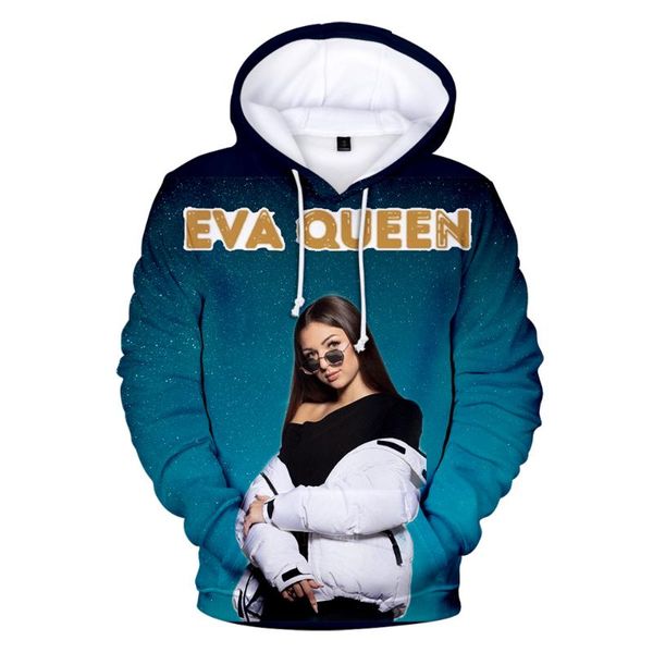 

men's hoodies & sweatshirts eva queen cool girl pullovers harajuku 3d casual hooded full printed sweatshirt men/women top, Black