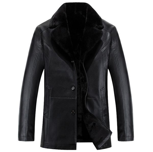 

russian winter black leather jackets thick warm mens leather jacket and coat fashion casual mens clothing jaquet 5