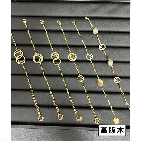 

design jewelry fanjia bracelet women's fashion niche design simple cool high-level double letter hand decoration, Black