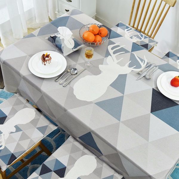 

blue fields tablecloths polyester cotton linen table cover modern brand cloth