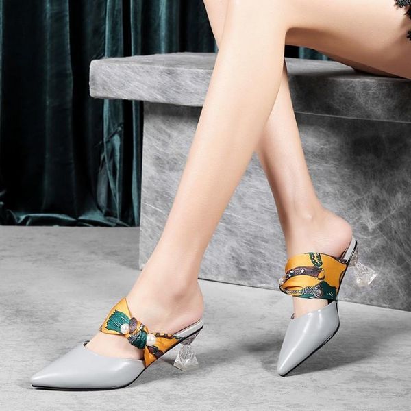 

high-heeled shoes coarse with genuine leather sandals woman, Black