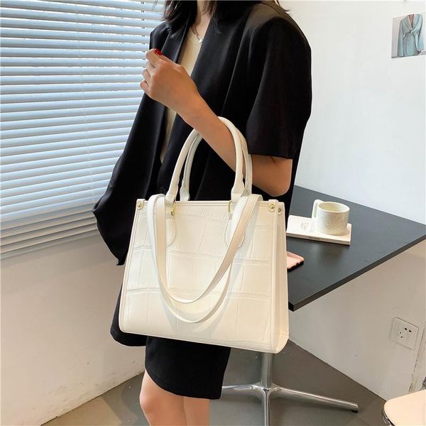 

evening bags shopper bag for women fashion female shoulder large ladies work commuter artificial leather white